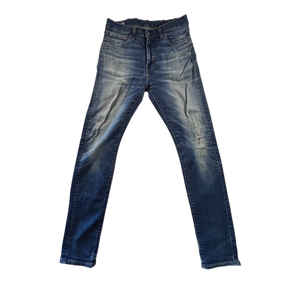 Levi's Other - VTG Big E Levi's 510 Skinny Fit Jeans Men's W33 L34 Blue Distressed Denim Faded